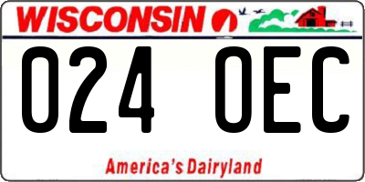 WI license plate 024OEC