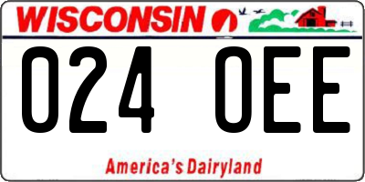 WI license plate 024OEE