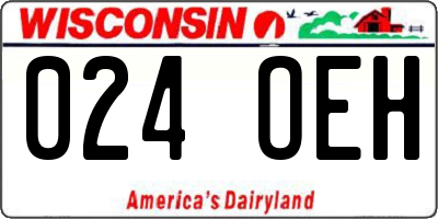 WI license plate 024OEH