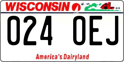 WI license plate 024OEJ
