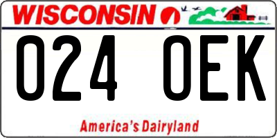 WI license plate 024OEK