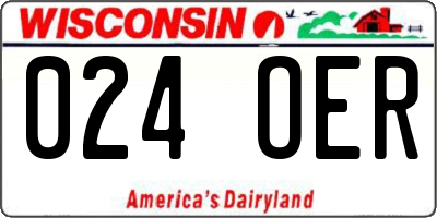 WI license plate 024OER