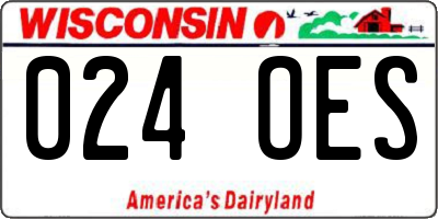 WI license plate 024OES