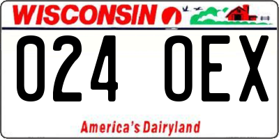 WI license plate 024OEX