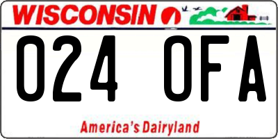 WI license plate 024OFA