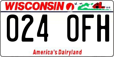 WI license plate 024OFH
