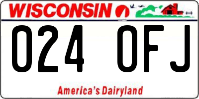 WI license plate 024OFJ
