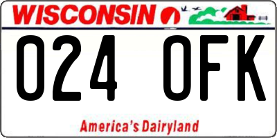WI license plate 024OFK