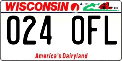 WI license plate 024OFL