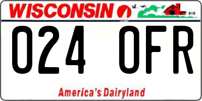WI license plate 024OFR