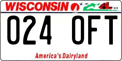 WI license plate 024OFT