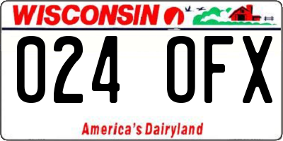 WI license plate 024OFX