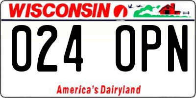 WI license plate 024OPN