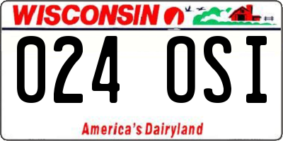 WI license plate 024OSI