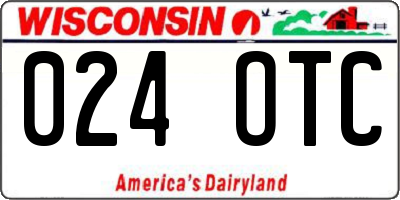 WI license plate 024OTC