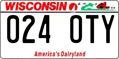 WI license plate 024OTY