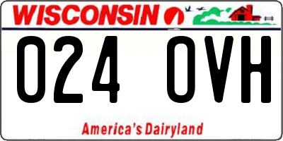 WI license plate 024OVH