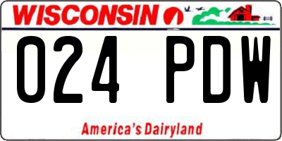 WI license plate 024PDW