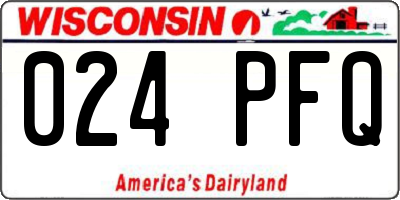 WI license plate 024PFQ