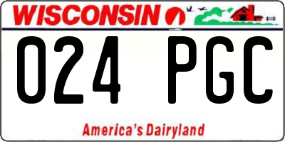 WI license plate 024PGC