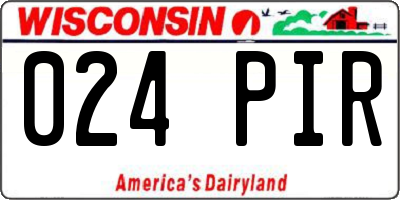 WI license plate 024PIR