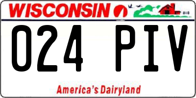 WI license plate 024PIV