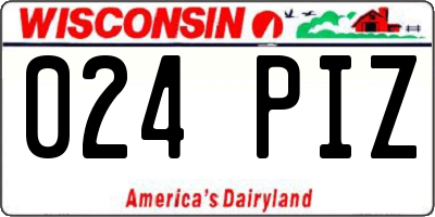 WI license plate 024PIZ