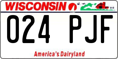 WI license plate 024PJF
