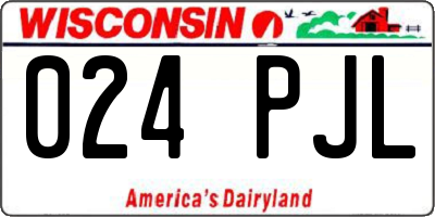 WI license plate 024PJL