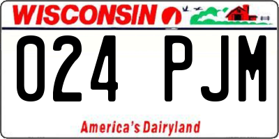 WI license plate 024PJM