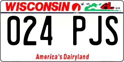WI license plate 024PJS