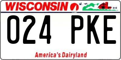 WI license plate 024PKE