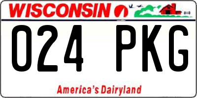 WI license plate 024PKG