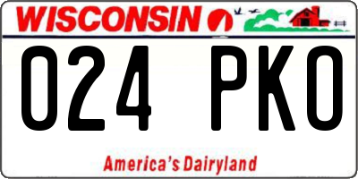 WI license plate 024PKO