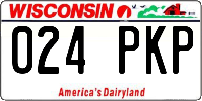 WI license plate 024PKP