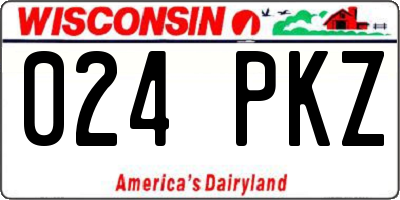 WI license plate 024PKZ