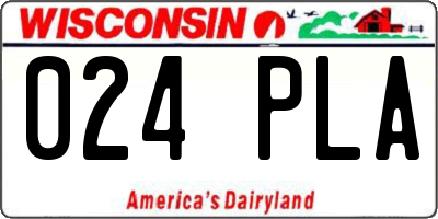 WI license plate 024PLA