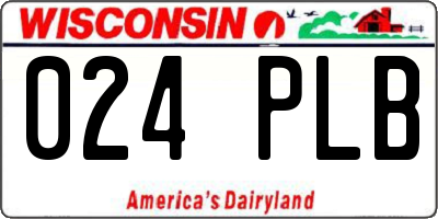 WI license plate 024PLB