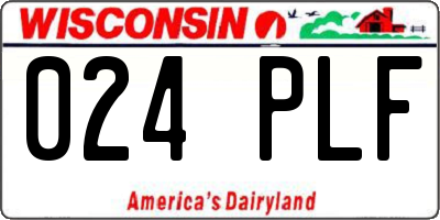 WI license plate 024PLF