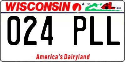 WI license plate 024PLL
