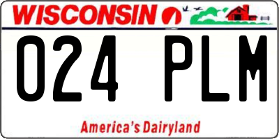 WI license plate 024PLM