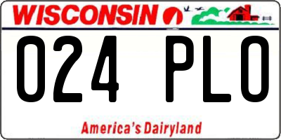 WI license plate 024PLO