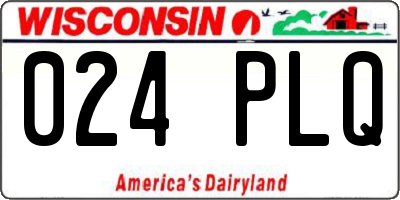 WI license plate 024PLQ