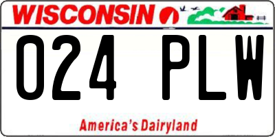 WI license plate 024PLW