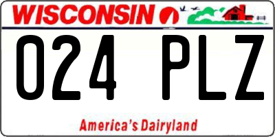 WI license plate 024PLZ