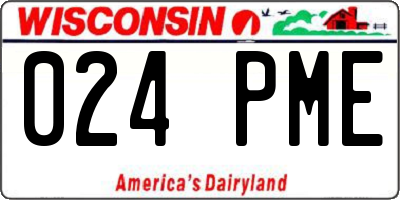 WI license plate 024PME