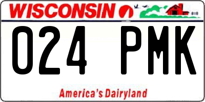WI license plate 024PMK