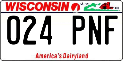 WI license plate 024PNF