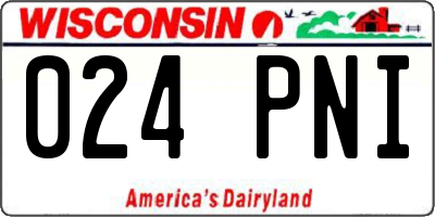WI license plate 024PNI
