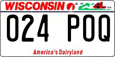 WI license plate 024POQ
